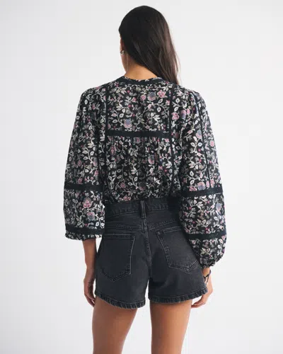 Abercrombie & Fitch Mid Rise A-line Short In Black