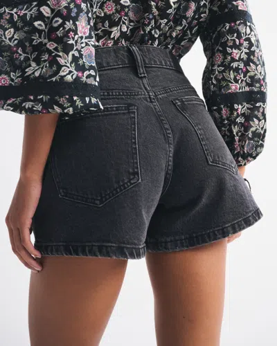 Abercrombie & Fitch Mid Rise A-line Short In Black