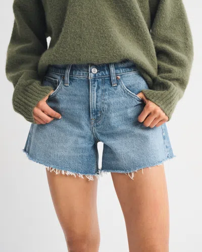 Abercrombie & Fitch Mid Rise A-line Short In Blue