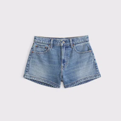 Abercrombie & Fitch High Rise 90s Cutoff Short In Neutral