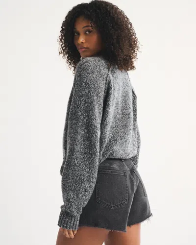 Abercrombie & Fitch Curve Love High Rise 90s Cutoff Short In Gray