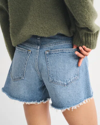 Abercrombie & Fitch Mid Rise A-line Short In Blue