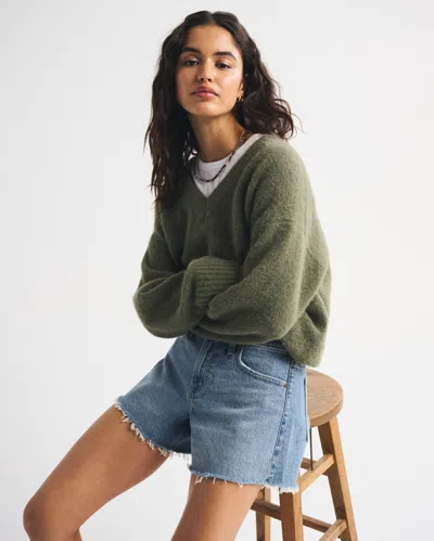 Abercrombie & Fitch Mid Rise A-line Short In Blue