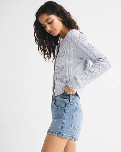 Abercrombie & Fitch High Rise 90s Cutoff Short In Neutral