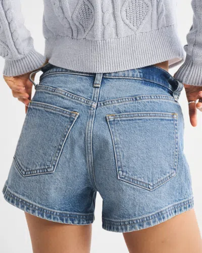 Abercrombie & Fitch High Rise 90s Cutoff Short In Neutral