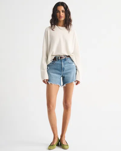 Abercrombie & Fitch High Rise Dad Short In White