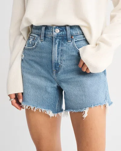 Abercrombie & Fitch High Rise Dad Short In White