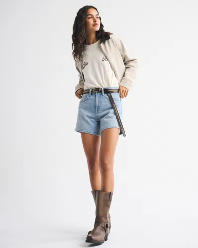 Abercrombie & Fitch High Rise Dad Short In White