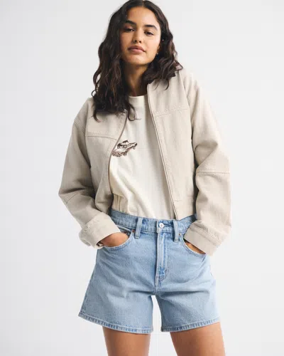 Abercrombie & Fitch High Rise Dad Short In White