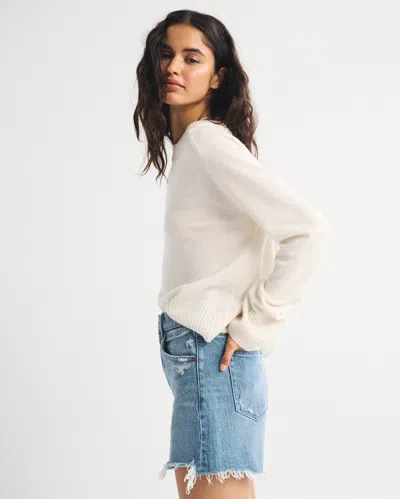 Abercrombie & Fitch High Rise Dad Short In White