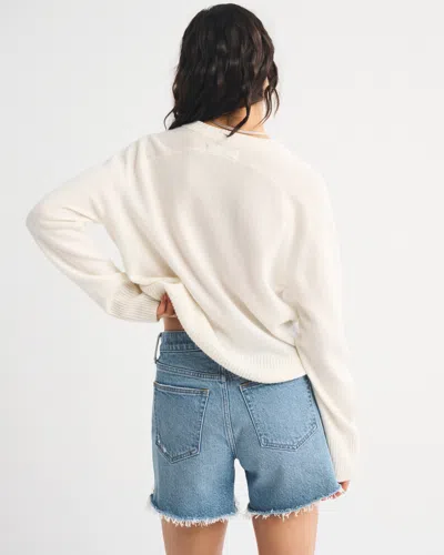 Abercrombie & Fitch High Rise Dad Short In White