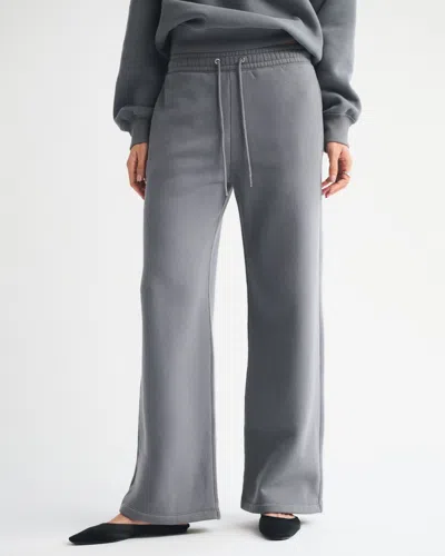 Abercrombie & Fitch High Rise Sunday Wide Leg Sweatpant In Gray
