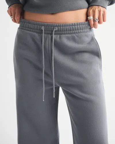 Abercrombie & Fitch High Rise Sunday Wide Leg Sweatpant In Gray