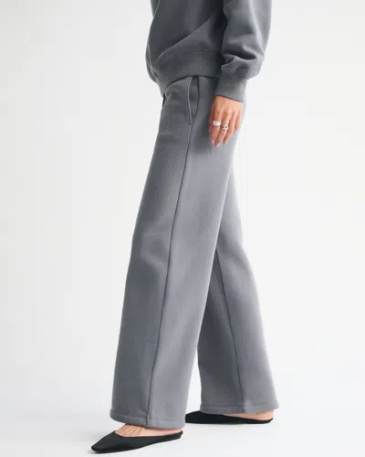 Abercrombie & Fitch High Rise Sunday Wide Leg Sweatpant In Gray