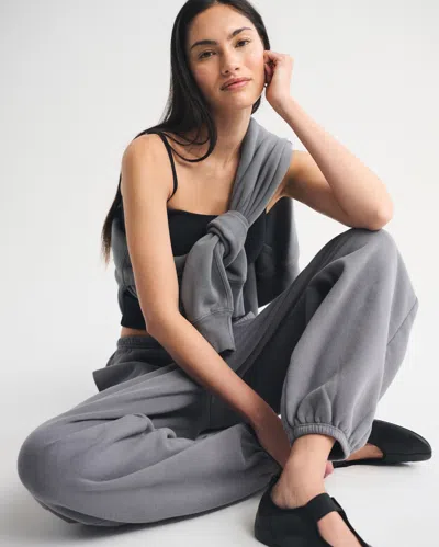 Abercrombie & Fitch High Rise Sunday Baggy Sweatpant In Gray