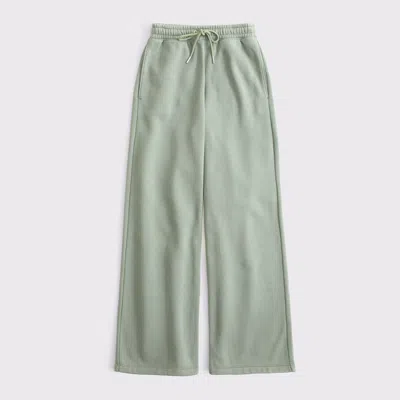 Abercrombie & Fitch High Rise Sunday Wide Leg Sweatpant In Green