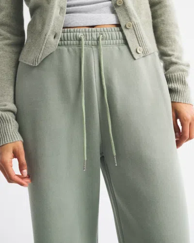 Abercrombie & Fitch High Rise Sunday Wide Leg Sweatpant In Green