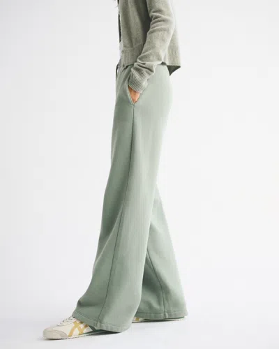 Abercrombie & Fitch High Rise Sunday Wide Leg Sweatpant In Green