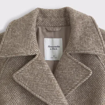 Abercrombie & Fitch A&f Carrie Wool-blend Trench Coat In Brown