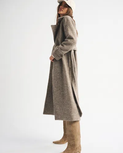 Abercrombie & Fitch A&f Carrie Wool-blend Trench Coat In Brown