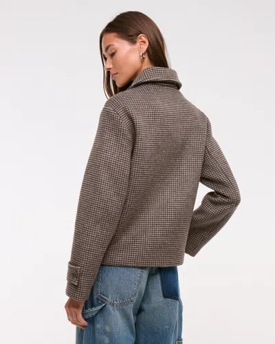 Abercrombie & Fitch Short Wool-blend Coat In Brown