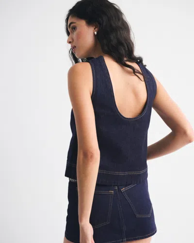 Abercrombie & Fitch Denim Shell Top In Blue