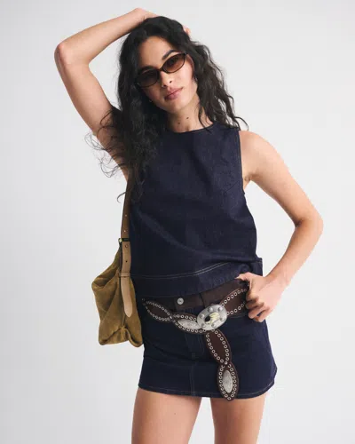 Abercrombie & Fitch Denim Shell Top In Blue