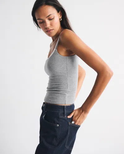 Abercrombie & Fitch Bra-free Double-layered 90s Cami In Gray