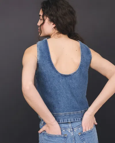 Abercrombie & Fitch Denim Shell Top In Blue