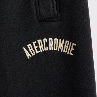Abercrombie & Fitch Straight Open-hem Logo Sweatpant In Black