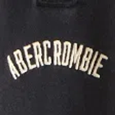 Abercrombie & Fitch Straight Open-hem Logo Sweatpant In Black