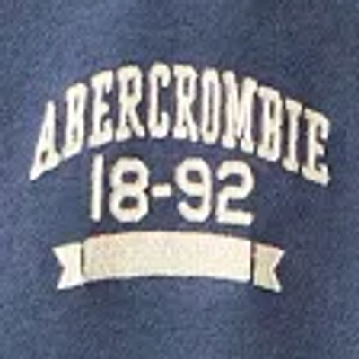 Abercrombie & Fitch Straight Open-hem Logo Sweatpant In Blue
