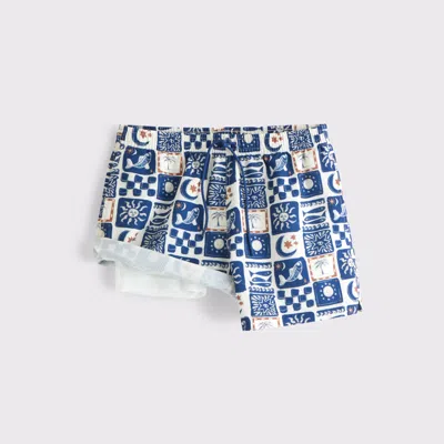 Abercrombie & Fitch Pull-on Micro-texture Swim Trunk In Blue
