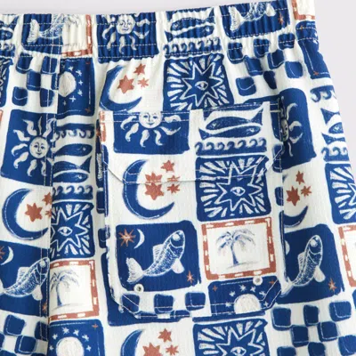 Abercrombie & Fitch Pull-on Micro-texture Swim Trunk In Blue