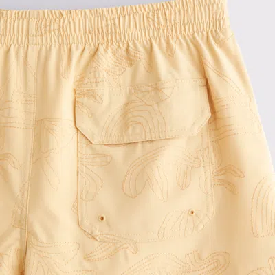 Abercrombie & Fitch Pull-on Embroidered Swim Trunk In Yellow