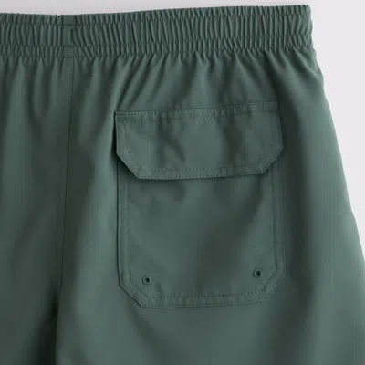 Abercrombie & Fitch Pull-on Micro-texture Swim Trunk In Green