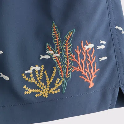 Abercrombie & Fitch Pull-on Micro-texture Swim Trunk In Blue