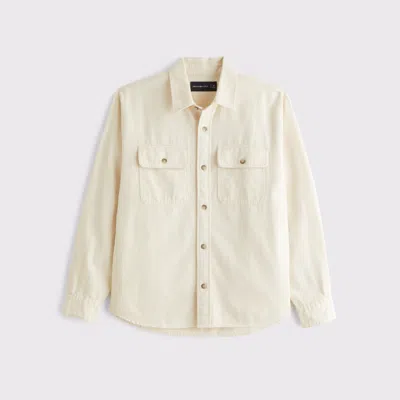 Abercrombie & Fitch Denim Button-up Shirt In Neutral