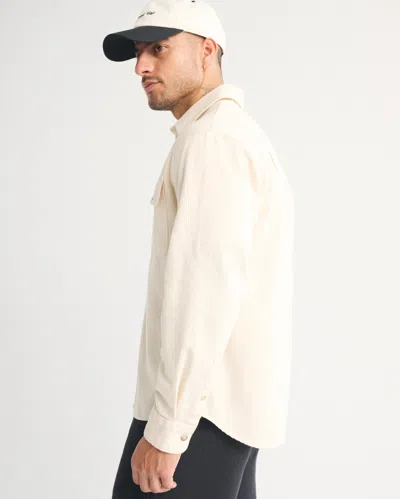 Abercrombie & Fitch Denim Button-up Shirt In Neutral