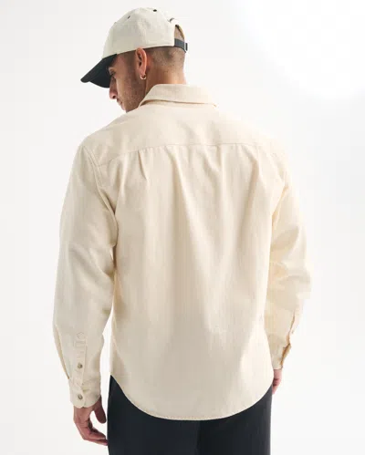 Abercrombie & Fitch Denim Button-up Shirt In Neutral