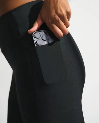 Abercrombie & Fitch Ypb Sculptlux Curve Love 7/8-length Pocket Legging In Black