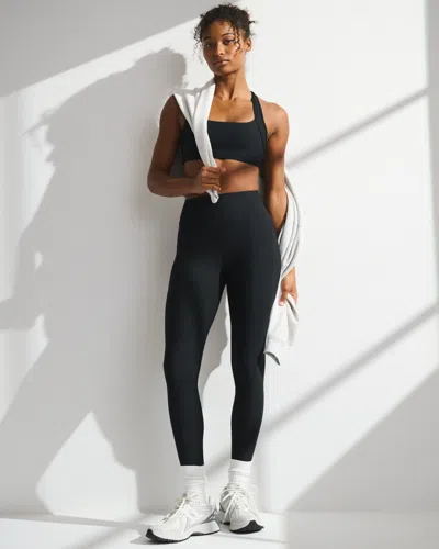 Abercrombie & Fitch Ypb Sculptlux Curve Love 7/8-length Pocket Legging In Black