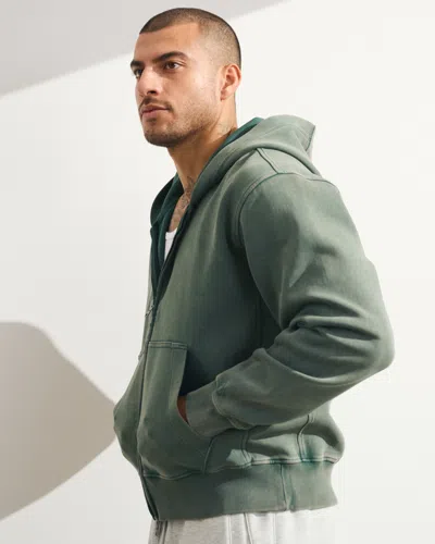 Abercrombie & Fitch Ypb Neoknit Max Full-zip Hoodie In Green