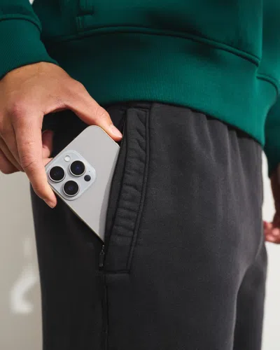 Abercrombie & Fitch Ypb Terry Open-hem Sweatpant In Black