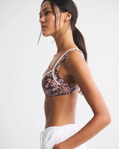 Abercrombie & Fitch Wide Strap Underwire Bikini Top In Brown