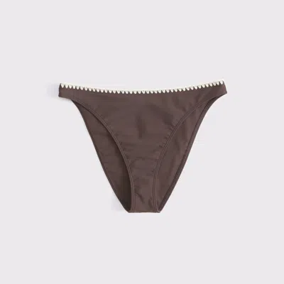 Abercrombie & Fitch Mid Rise High-leg Moderate Bottom In Brown