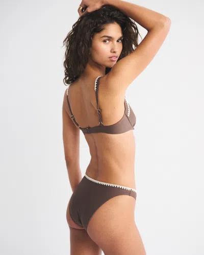 Abercrombie & Fitch Mid Rise High-leg Moderate Bottom In Brown