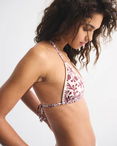 Abercrombie & Fitch Halter String Triangle Bikini Top In Multi