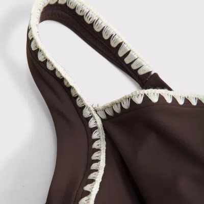 Abercrombie & Fitch Curve Love Wide Strap Underwire Bikini Top In Brown