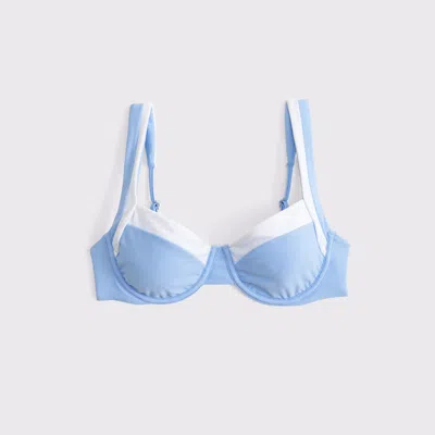 Abercrombie & Fitch Wide Strap Underwire Bikini Top In Blue